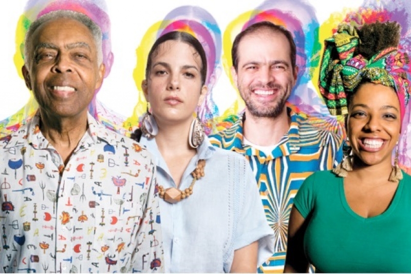 Gilberto Gil, Céu, Moreno Veloso e Maíra Freitas juntos no show Refavela40