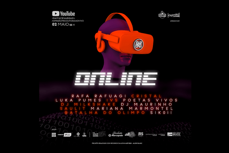 O festival 'Rap In Cena' acontece em versão On-line em maio 