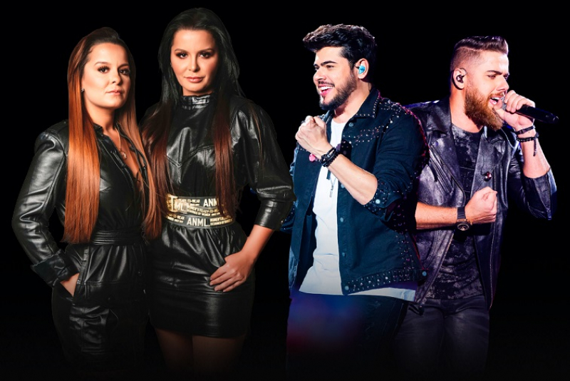 Maiara e Maraísa e Zé Neto e Cristiano juntos na Maori beach Club em Xangri-lá